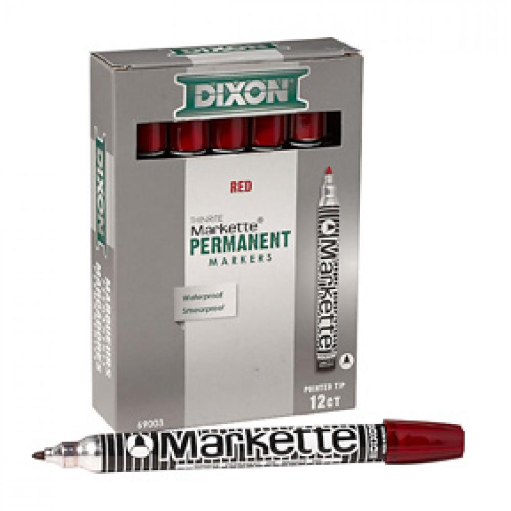 12pk Markette Thinrite 6in Metal Barrel - Fine Point Red<span class=' ItemWarning' style='display:block;'>Item is usually in stock, but we&#39;ll be in touch if there&#39;s a problem<br /></span>