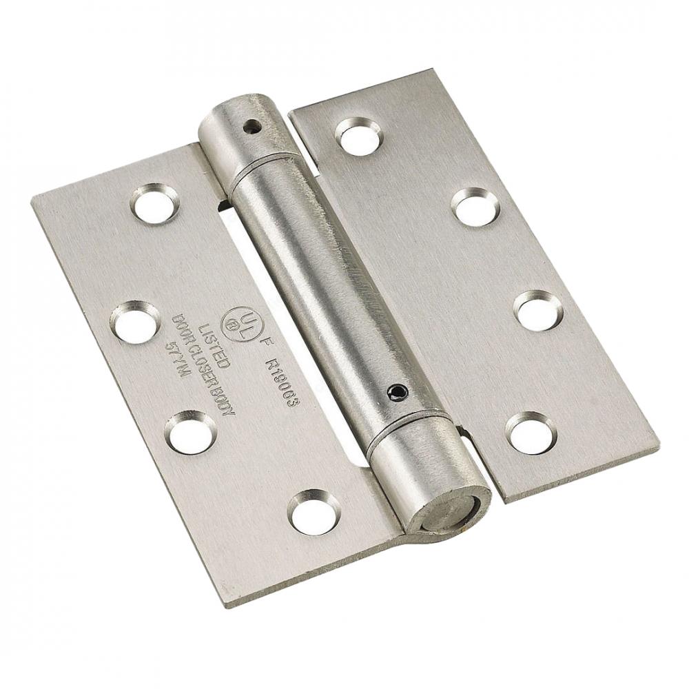Full Mortise Adj. Spring Hinge 4-1/2in Brushed Nickel<span class=' ItemWarning' style='display:block;'>Item is usually in stock, but we&#39;ll be in touch if there&#39;s a problem<br /></span>