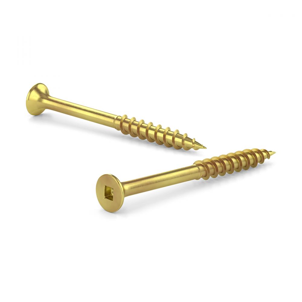 Screw Deck Yellow Pleated N°8 x 1 ½in 100/Pk<span class=' ItemWarning' style='display:block;'>Item is usually in stock, but we&#39;ll be in touch if there&#39;s a problem<br /></span>