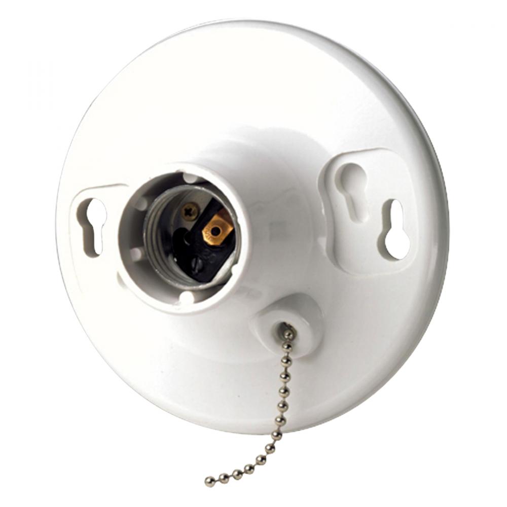 Ceiling Receptacle 4in White Pull Chain<span class=' ItemWarning' style='display:block;'>Item is usually in stock, but we&#39;ll be in touch if there&#39;s a problem<br /></span>