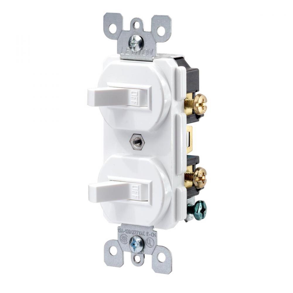 Double Switch White<span class=' ItemWarning' style='display:block;'>Item is usually in stock, but we&#39;ll be in touch if there&#39;s a problem<br /></span>