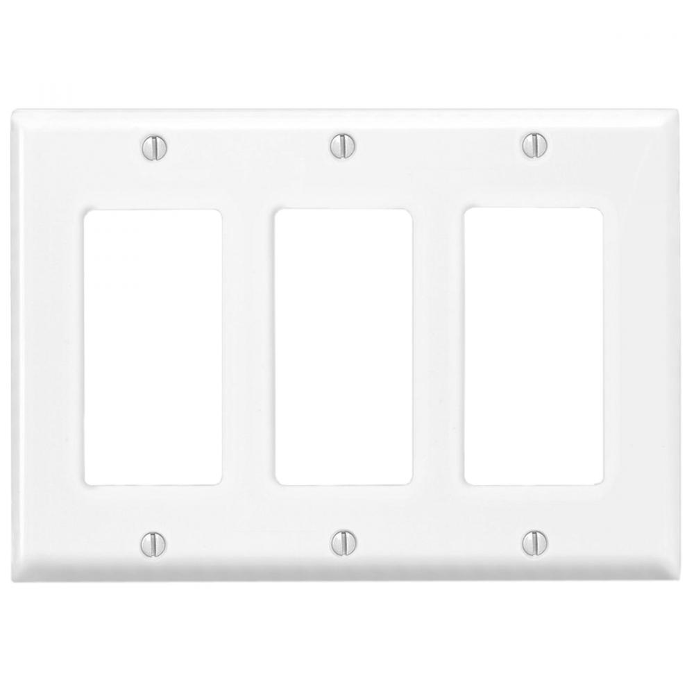 Decora 3-Gang Wall Plate White<span class=' ItemWarning' style='display:block;'>Item is usually in stock, but we&#39;ll be in touch if there&#39;s a problem<br /></span>