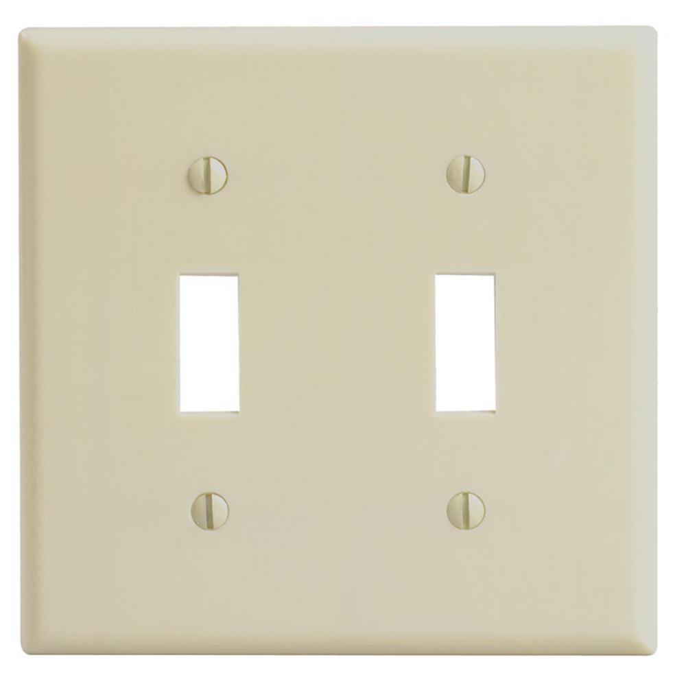 2 Gang Ivory Toggle Plate<span class=' ItemWarning' style='display:block;'>Item is usually in stock, but we&#39;ll be in touch if there&#39;s a problem<br /></span>