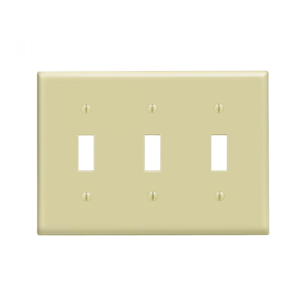 3 Gang Ivory Toggle Plate<span class=' ItemWarning' style='display:block;'>Item is usually in stock, but we&#39;ll be in touch if there&#39;s a problem<br /></span>
