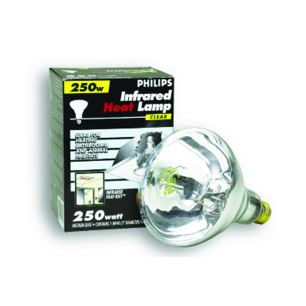 Bulb BR40 Infrared Heat Lamp 250W Med Base Clear<span class=' ItemWarning' style='display:block;'>Item is usually in stock, but we&#39;ll be in touch if there&#39;s a problem<br /></span>