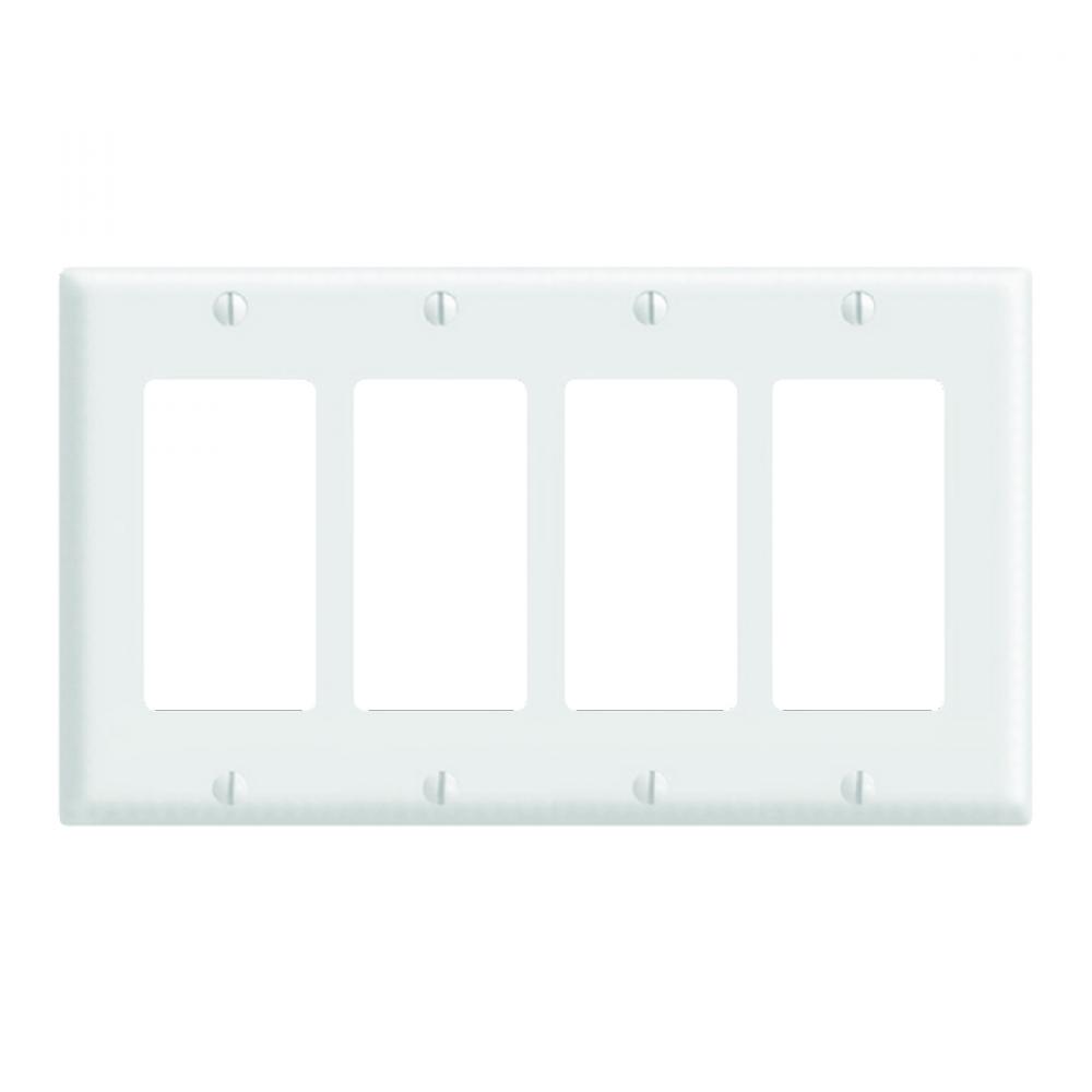 Decora 4-Gang Wall Plate White<span class=' ItemWarning' style='display:block;'>Item is usually in stock, but we&#39;ll be in touch if there&#39;s a problem<br /></span>
