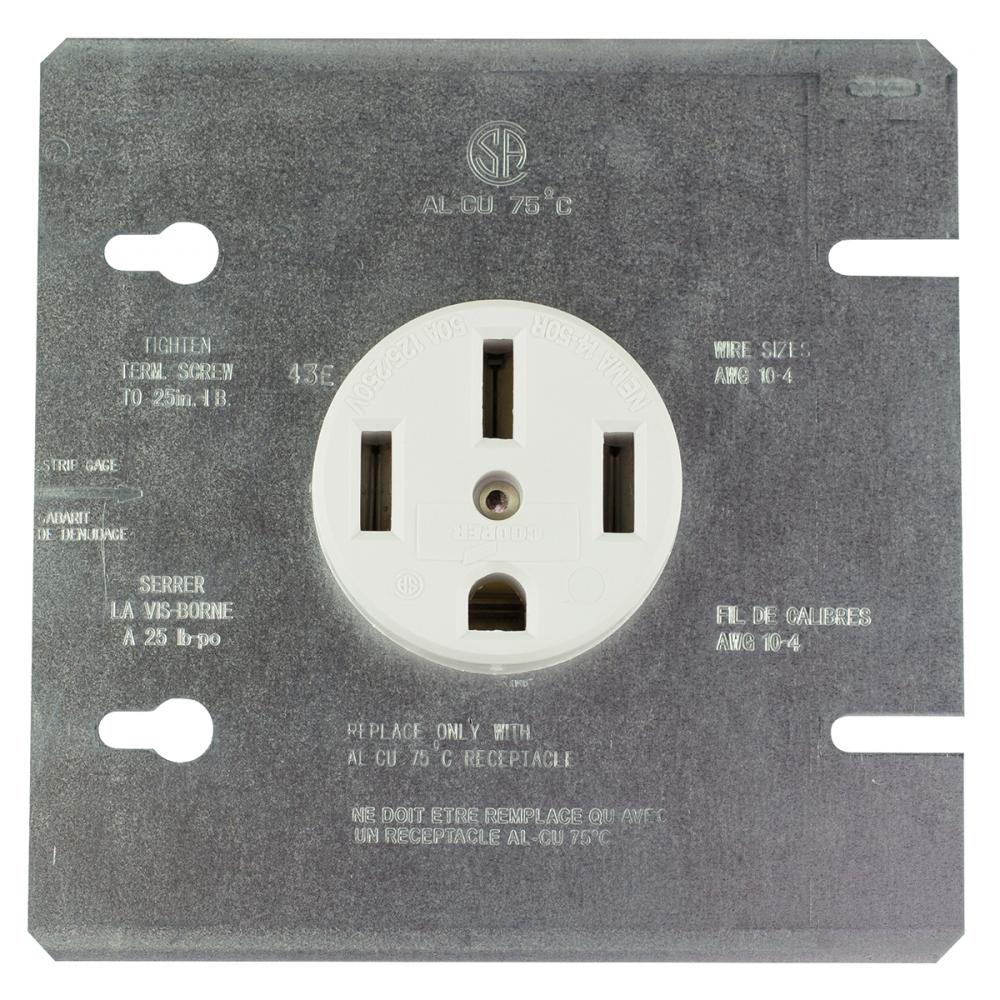 1167-2Sp Dryer Receptacle with Metal Plate 30A 125/250V<span class=' ItemWarning' style='display:block;'>Item is usually in stock, but we&#39;ll be in touch if there&#39;s a problem<br /></span>