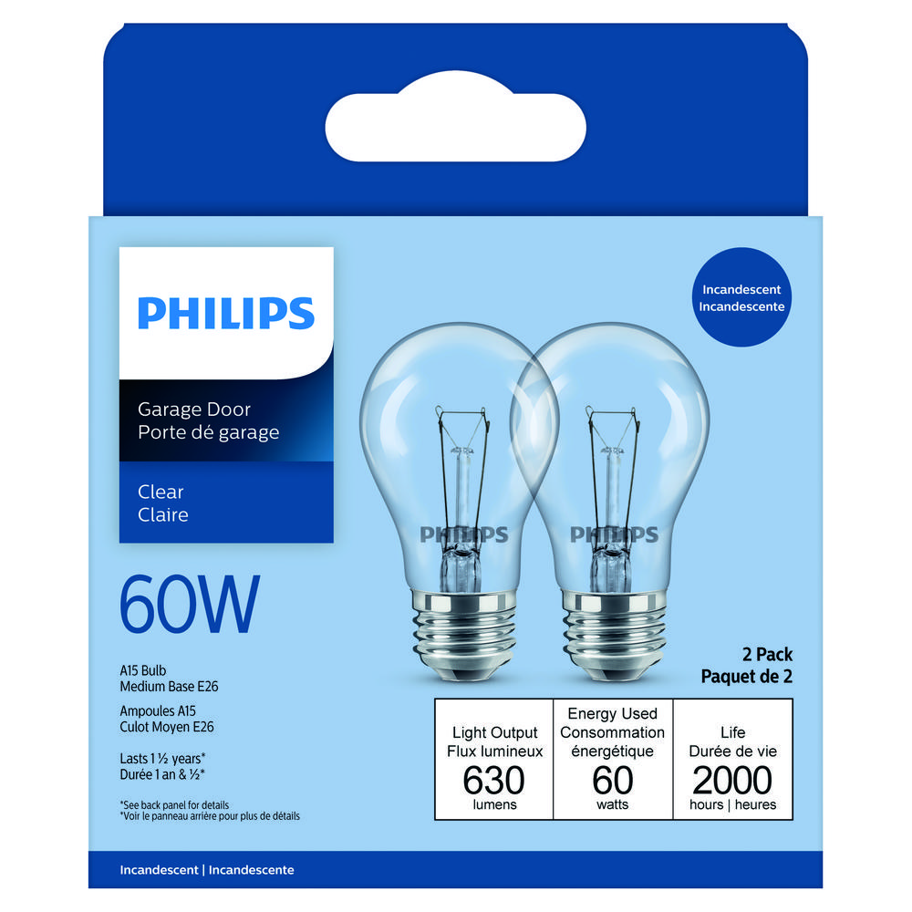 Bulb A15 Incandescent Fan/Garage 60W Med Base Clear 2Pk<span class=' ItemWarning' style='display:block;'>Item is usually in stock, but we&#39;ll be in touch if there&#39;s a problem<br /></span>