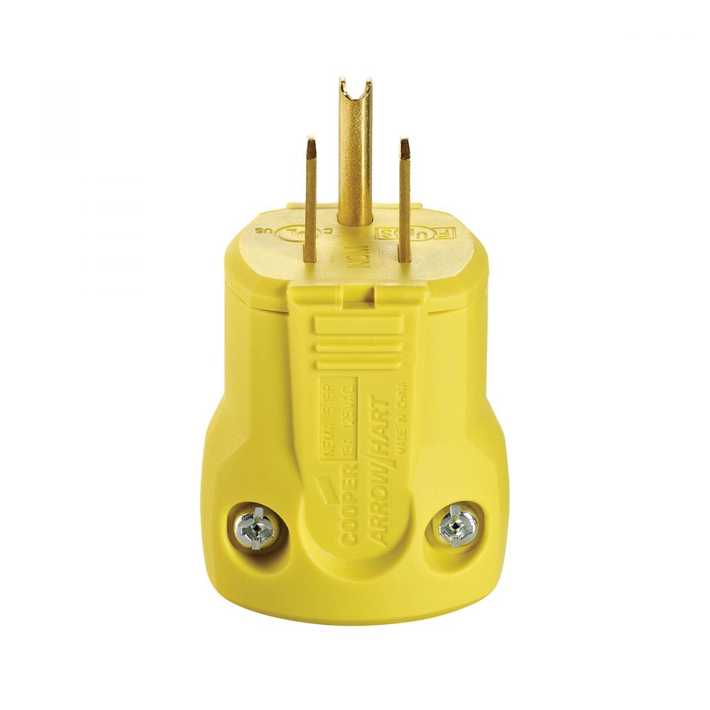 AH5965Y Male Quick Grip Plug 15A 125V Yellow<span class=' ItemWarning' style='display:block;'>Item is usually in stock, but we&#39;ll be in touch if there&#39;s a problem<br /></span>