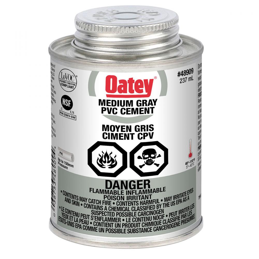 PVC Cement With Brush 237ml Grey<span class=' ItemWarning' style='display:block;'>Item is usually in stock, but we&#39;ll be in touch if there&#39;s a problem<br /></span>
