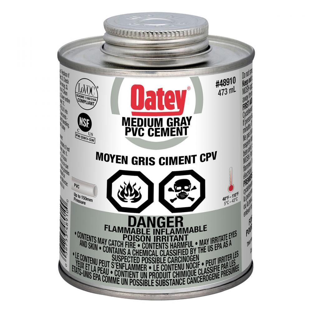 PVC Cement With Brush 475ml #40 Grey<span class=' ItemWarning' style='display:block;'>Item is usually in stock, but we&#39;ll be in touch if there&#39;s a problem<br /></span>