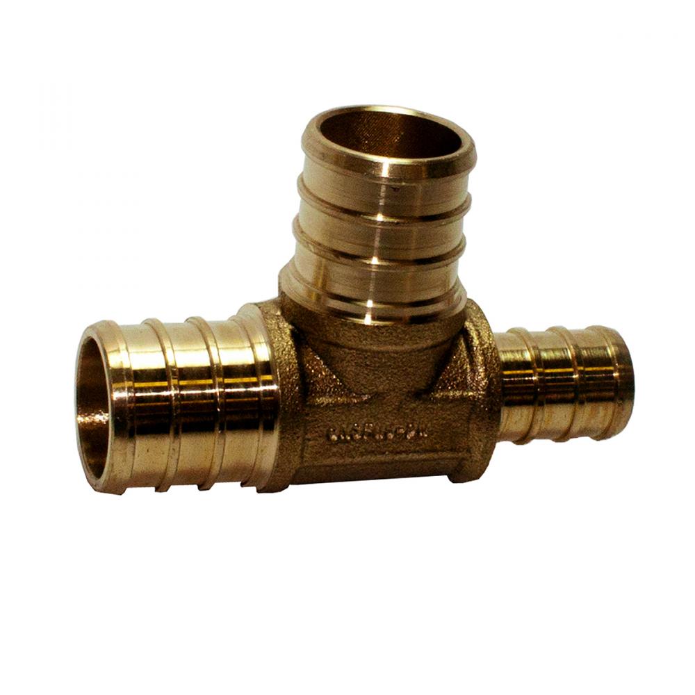 Pex Brass Tee ¾ X ¾ x ½in Lead Free<span class=' ItemWarning' style='display:block;'>Item is usually in stock, but we&#39;ll be in touch if there&#39;s a problem<br /></span>