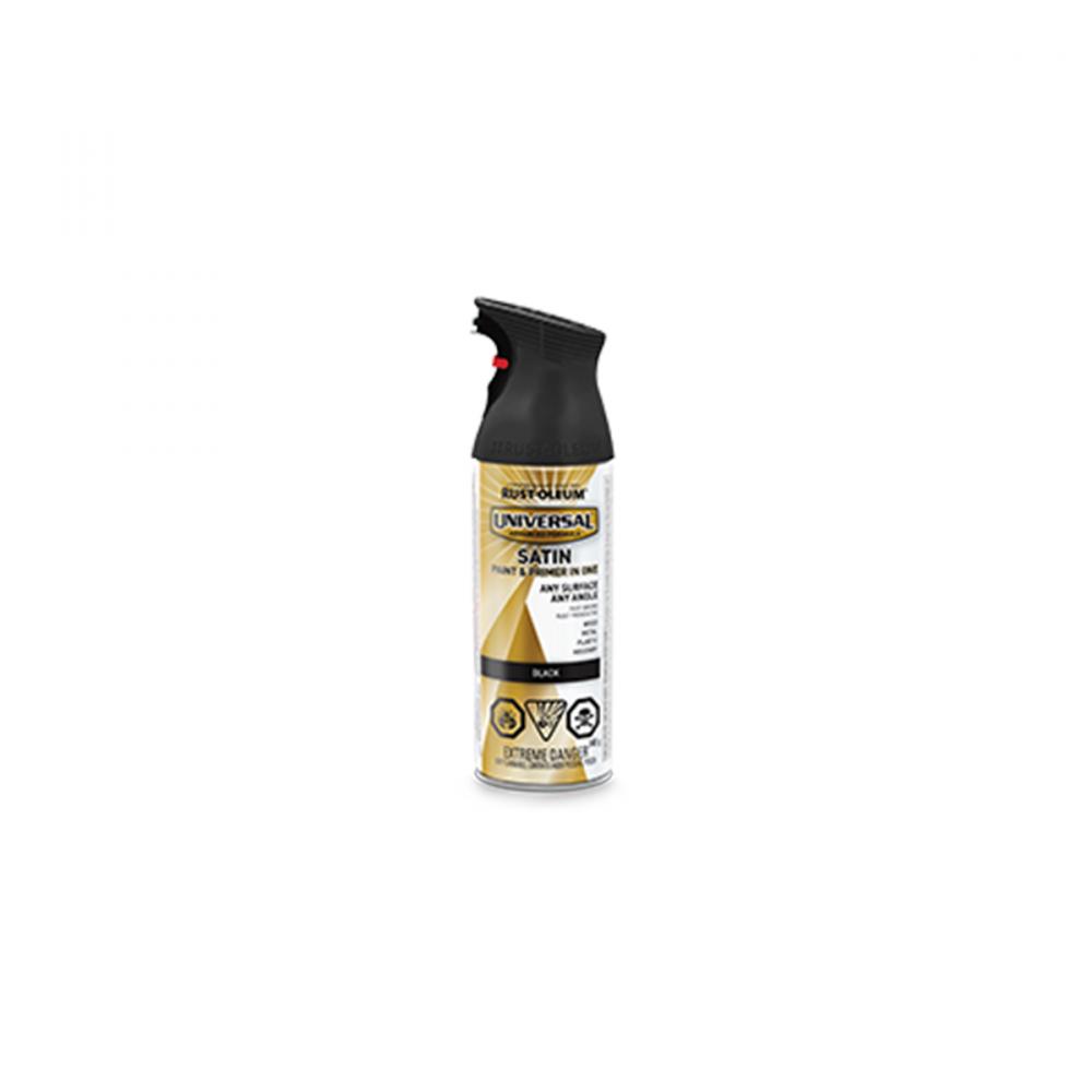 Universal® Spray Paint & Primer 340G Satin Black<span class=' ItemWarning' style='display:block;'>Item is usually in stock, but we&#39;ll be in touch if there&#39;s a problem<br /></span>