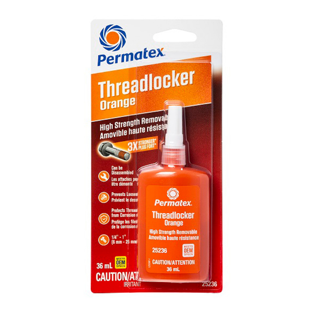 Permatex Threadlocker High Strength Orange 36ml<span class=' ItemWarning' style='display:block;'>Item is usually in stock, but we&#39;ll be in touch if there&#39;s a problem<br /></span>