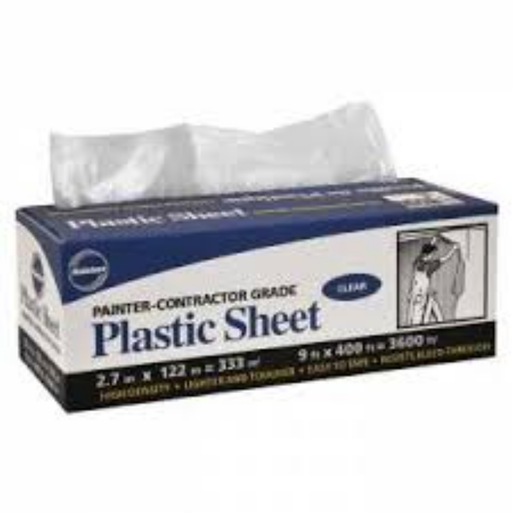 Painters Film Clear 9ft x 400ft W/Dispenser Box<span class=' ItemWarning' style='display:block;'>Item is usually in stock, but we&#39;ll be in touch if there&#39;s a problem<br /></span>
