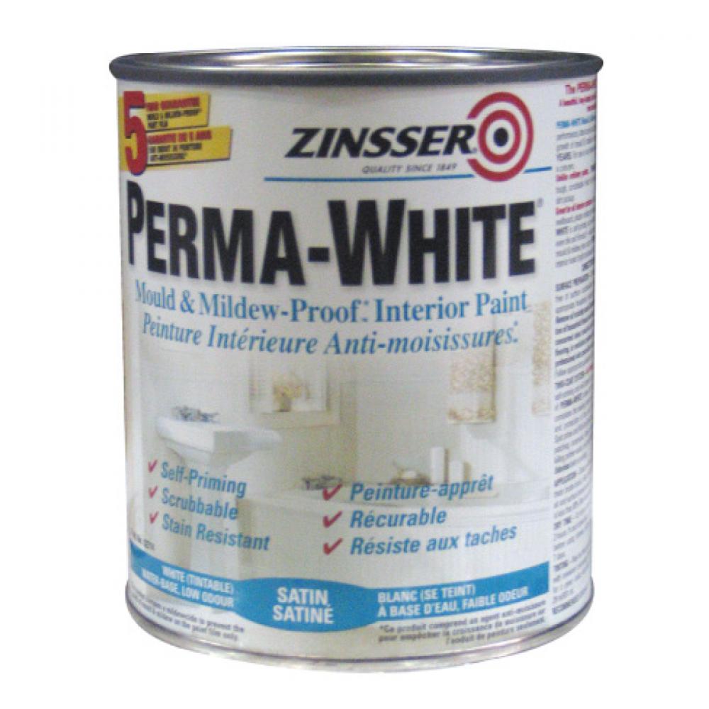 Perma-White® Mould & Mildew Proof Interior Paint 946ml  Satin<span class=' ItemWarning' style='display:block;'>Item is usually in stock, but we&#39;ll be in touch if there&#39;s a problem<br /></span>