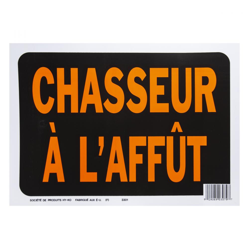 10pk Sign Chasseur a L&#39;Affut 8.5in x 12in<span class=' ItemWarning' style='display:block;'>Item is usually in stock, but we&#39;ll be in touch if there&#39;s a problem<br /></span>