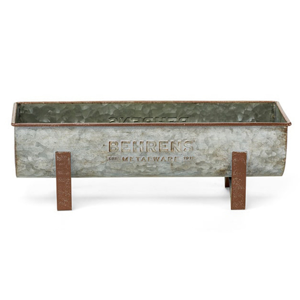 Planter Trough on Stand Aged Galvanized 5x5x15in 3L/0.7G<span class=' ItemWarning' style='display:block;'>Item is usually in stock, but we&#39;ll be in touch if there&#39;s a problem<br /></span>