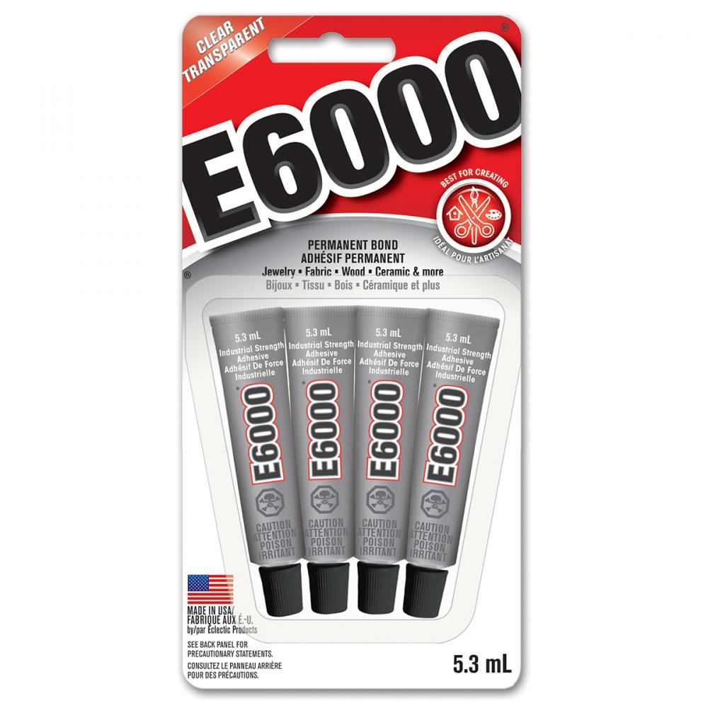 E6000 Mini-Pk Clear 4X5.3ml<span class=' ItemWarning' style='display:block;'>Item is usually in stock, but we&#39;ll be in touch if there&#39;s a problem<br /></span>