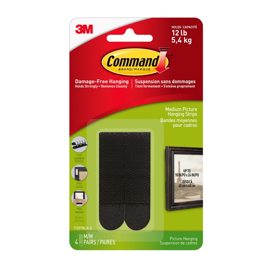 Command™ Picture Hanging Strips Medium Black 8Pk<span class=' ItemWarning' style='display:block;'>Item is usually in stock, but we&#39;ll be in touch if there&#39;s a problem<br /></span>