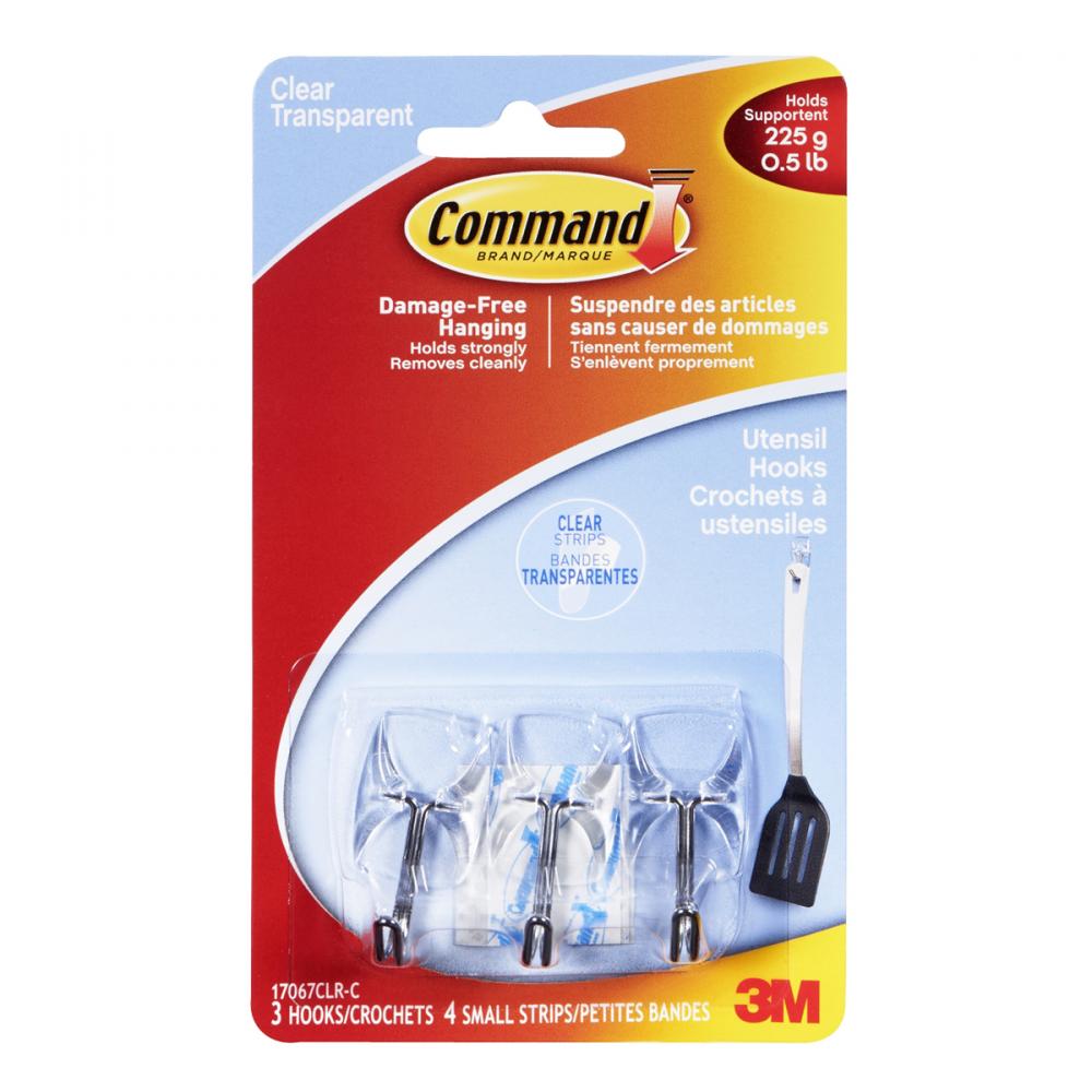 Command™ Wire Hook Small Clear 3Pk<span class=' ItemWarning' style='display:block;'>Item is usually in stock, but we&#39;ll be in touch if there&#39;s a problem<br /></span>