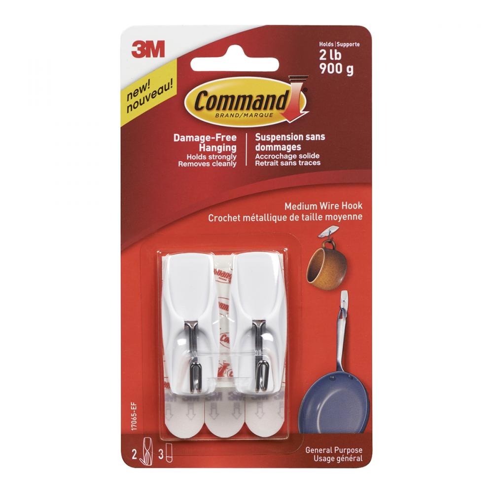 Command™ Wire Hook Medium White 2Lb 2Pk<span class=' ItemWarning' style='display:block;'>Item is usually in stock, but we&#39;ll be in touch if there&#39;s a problem<br /></span>