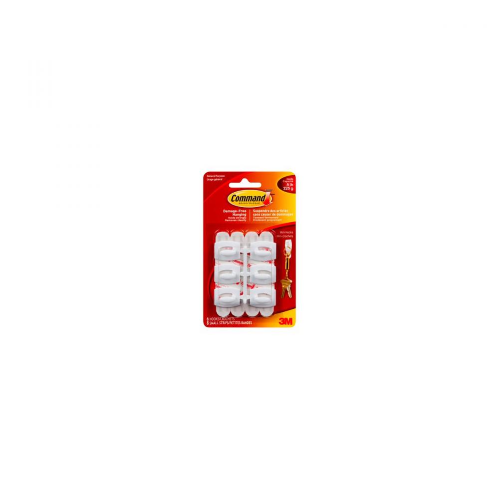Command™ Hook Mini White .5lb 6Pk<span class=' ItemWarning' style='display:block;'>Item is usually in stock, but we&#39;ll be in touch if there&#39;s a problem<br /></span>