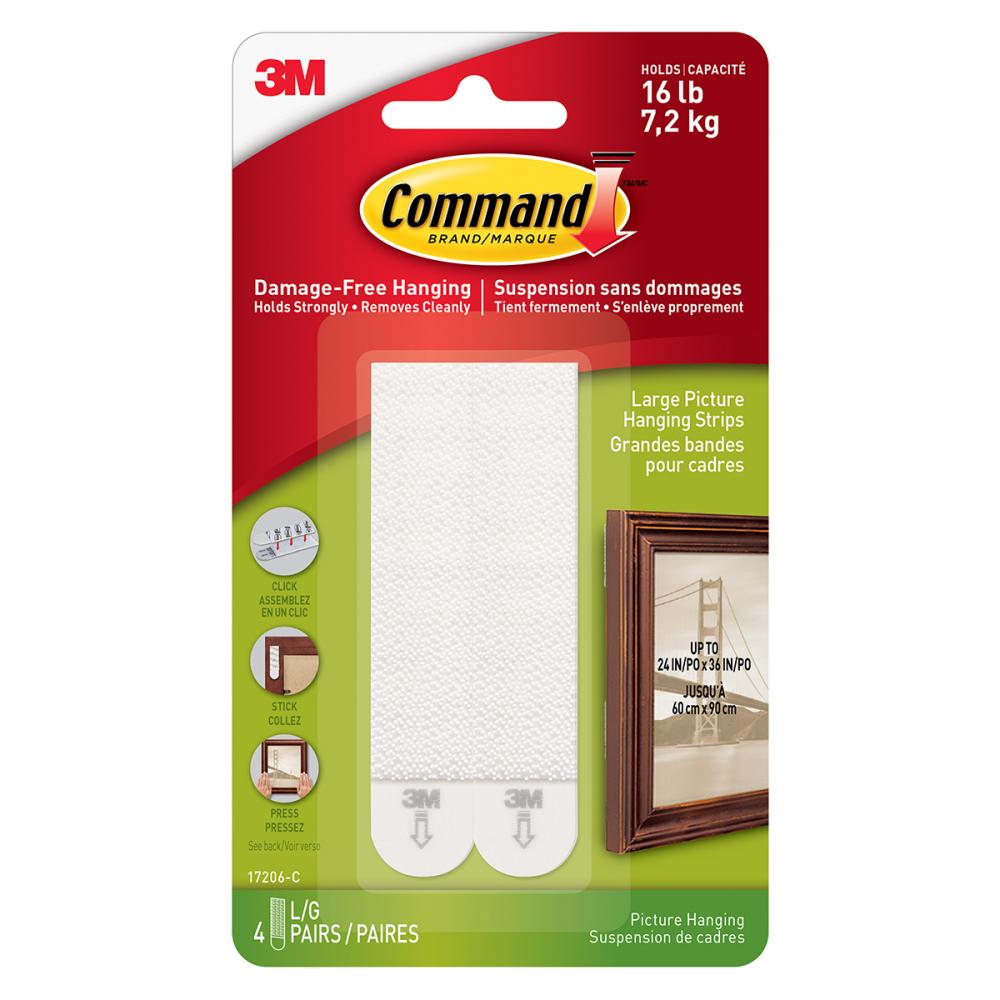 Command™ Picture Hanging Strips Large Black 8Pk<span class=' ItemWarning' style='display:block;'>Item is usually in stock, but we&#39;ll be in touch if there&#39;s a problem<br /></span>