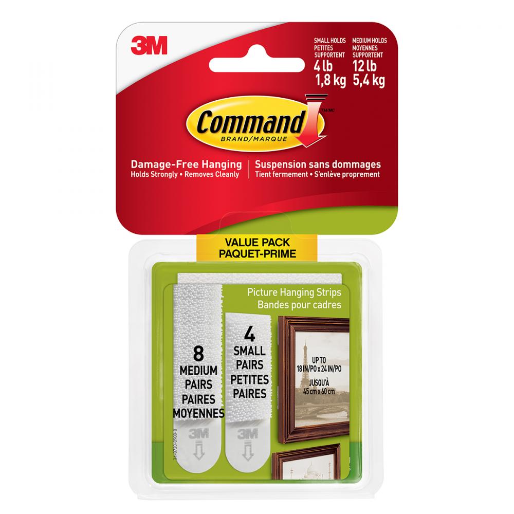 Command™ Picture Hanging Strips Small/Medium White 24Pk<span class=' ItemWarning' style='display:block;'>Item is usually in stock, but we&#39;ll be in touch if there&#39;s a problem<br /></span>