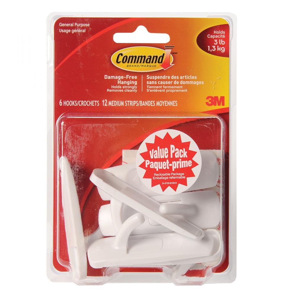 Command™ Hook Medium White Value Pak<span class=' ItemWarning' style='display:block;'>Item is usually in stock, but we&#39;ll be in touch if there&#39;s a problem<br /></span>