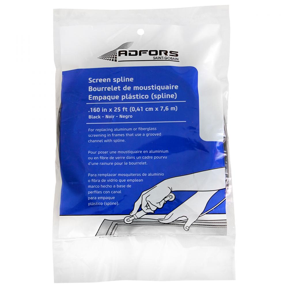 Screen Spline .16in X 25ft Polyfoam Black<span class=' ItemWarning' style='display:block;'>Item is usually in stock, but we&#39;ll be in touch if there&#39;s a problem<br /></span>