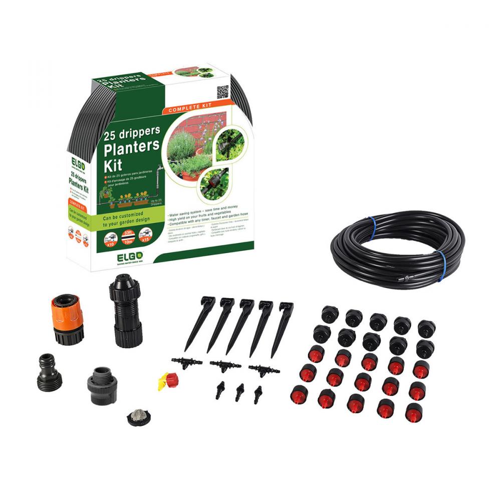 Drip Irrigation Kit for Planters 25 Drippers 33&#39;<span class=' ItemWarning' style='display:block;'>Item is usually in stock, but we&#39;ll be in touch if there&#39;s a problem<br /></span>