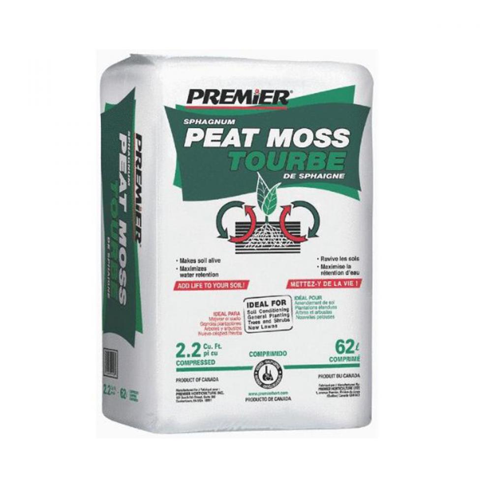 Premier Sphagnum Peat Moss 2.2cu.ft.<span class=' ItemWarning' style='display:block;'>Item is usually in stock, but we&#39;ll be in touch if there&#39;s a problem<br /></span>