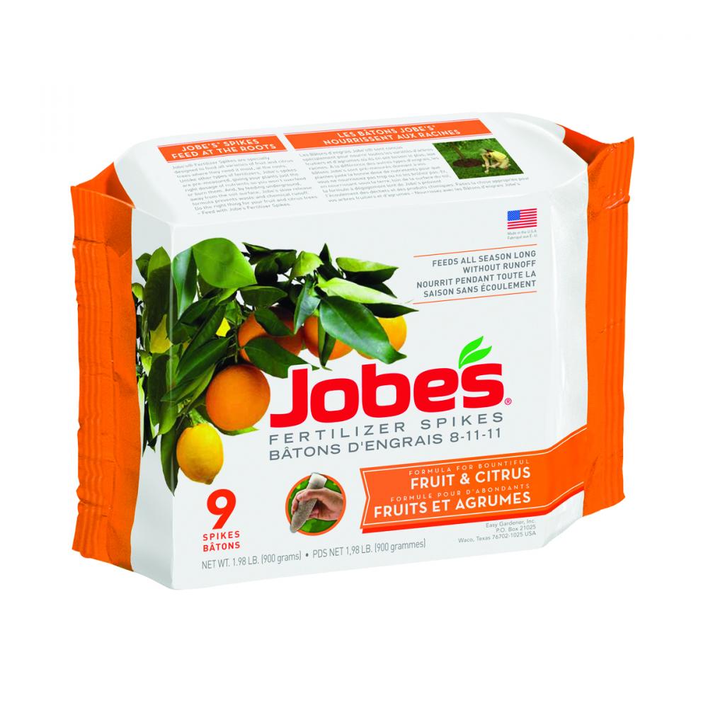 Fruit Tree & Citrus Fertilizer Spikes 9/Pkg 8-11-11<span class=' ItemWarning' style='display:block;'>Item is usually in stock, but we&#39;ll be in touch if there&#39;s a problem<br /></span>