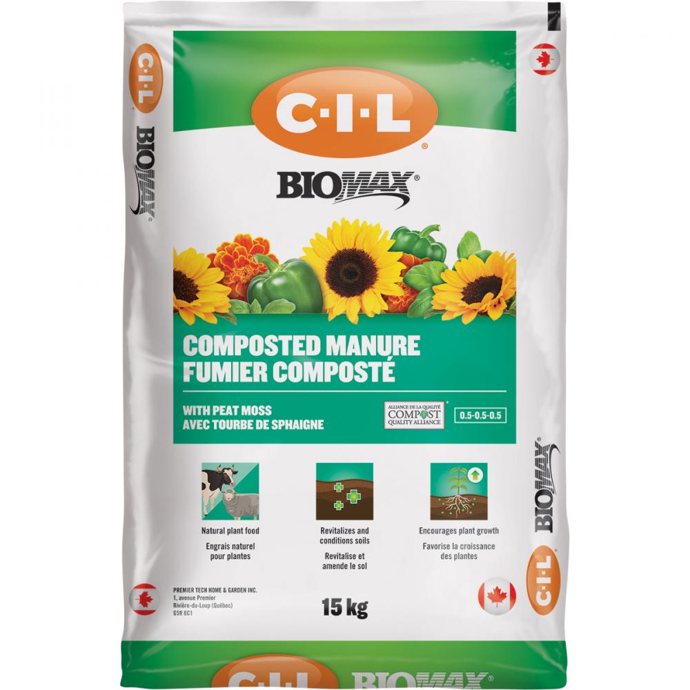 C-I-L BIOMAX Composted Manure 15kg<span class=' ItemWarning' style='display:block;'>Item is usually in stock, but we&#39;ll be in touch if there&#39;s a problem<br /></span>