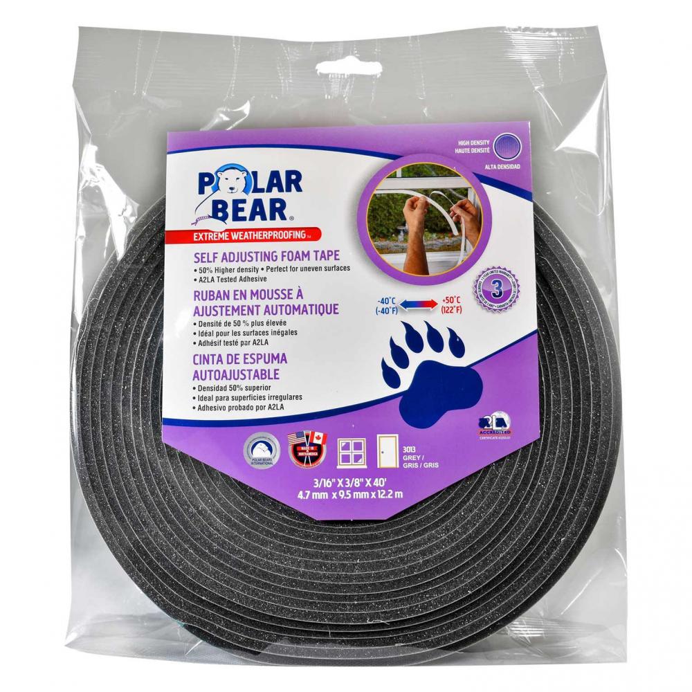 Gap Seal Self Adjusting Foam Tape 3/16in x 3/8in x 16.4ft Gray<span class=' ItemWarning' style='display:block;'>Item is usually in stock, but we&#39;ll be in touch if there&#39;s a problem<br /></span>
