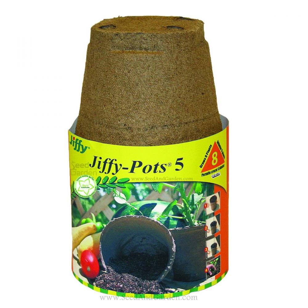 Jiffy Peat Moss Pots Round 5in 8Pk<span class=' ItemWarning' style='display:block;'>Item is usually in stock, but we&#39;ll be in touch if there&#39;s a problem<br /></span>
