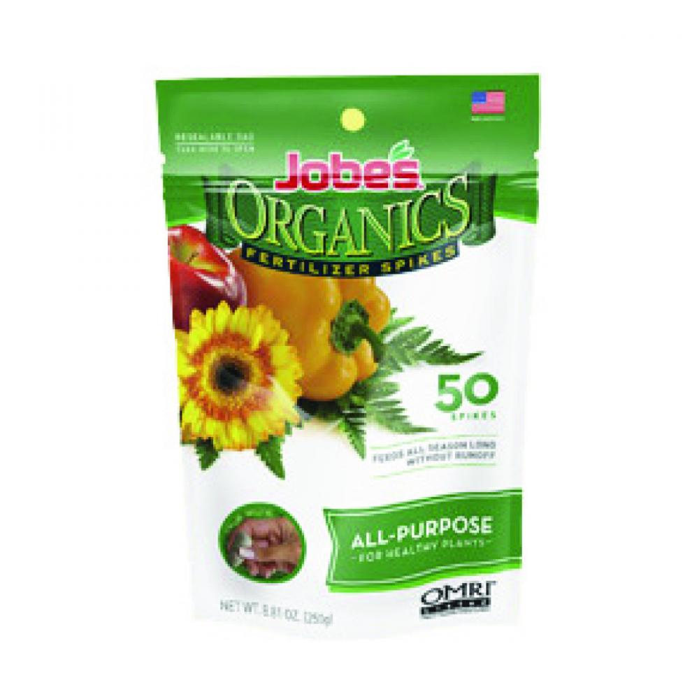All-Purpose Fertilizer Spikes Organic 50/Pkg OMRI 4-4-4<span class=' ItemWarning' style='display:block;'>Item is usually in stock, but we&#39;ll be in touch if there&#39;s a problem<br /></span>