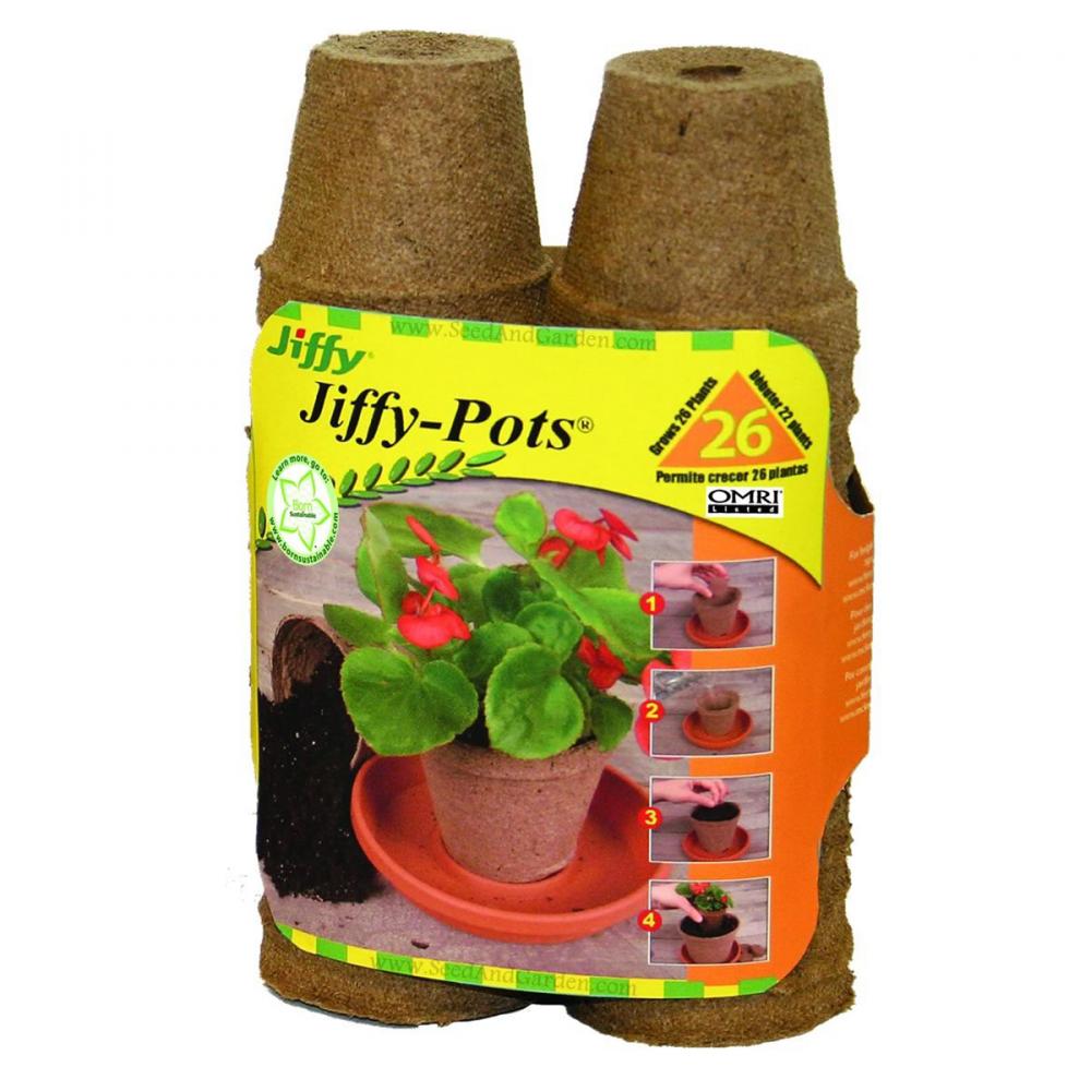 Jiffy Peat Moss Pots Round 2in 26Pk<span class=' ItemWarning' style='display:block;'>Item is usually in stock, but we&#39;ll be in touch if there&#39;s a problem<br /></span>