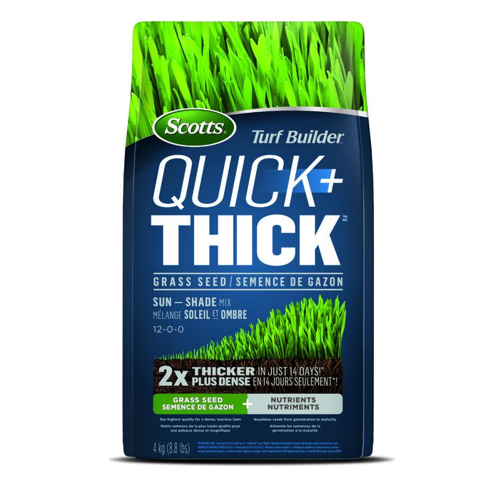 Turf Builder Quick + Thick Grass Seed Sun & Shade Coated 12-0-0  4kg<span class=' ItemWarning' style='display:block;'>Item is usually in stock, but we&#39;ll be in touch if there&#39;s a problem<br /></span>