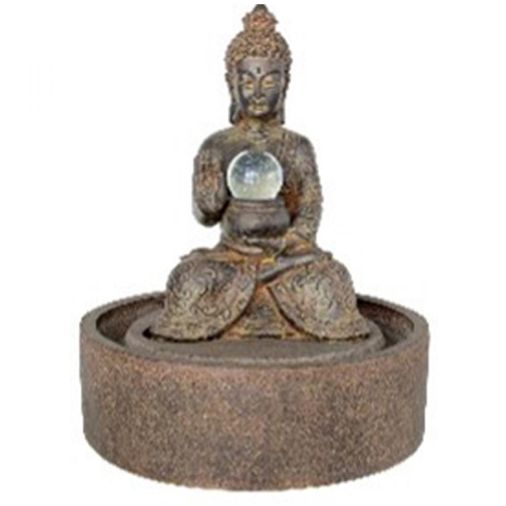 Outdoor Buddha Water Fountain with Lights 23in<span class=' ItemWarning' style='display:block;'>Item is usually in stock, but we&#39;ll be in touch if there&#39;s a problem<br /></span>