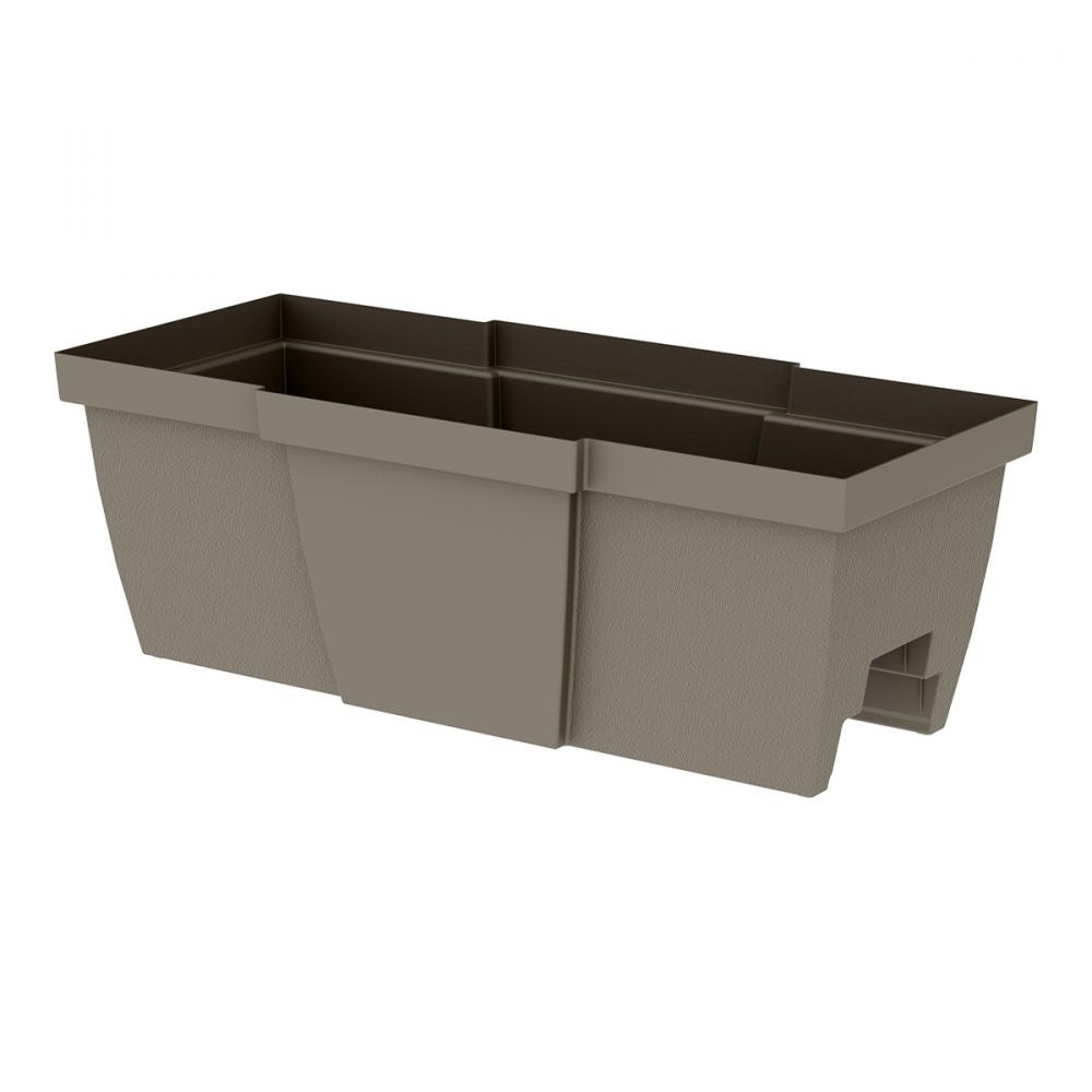 Quattro Contemporary Rail Mount Planter Plastic 27x12x9.6in Cappuccino<span class=' ItemWarning' style='display:block;'>Item is usually in stock, but we&#39;ll be in touch if there&#39;s a problem<br /></span>