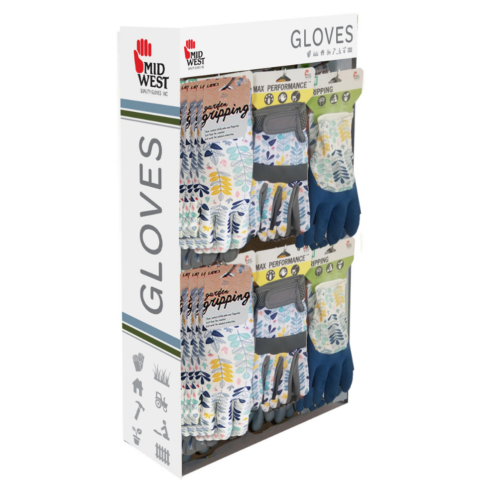 60Pair Display Gloves Garden Ladies Performance & More 60M2CN(24), 65M2CN(24), 150M2CN(12)<span class=' ItemWarning' style='display:block;'>Item is usually in stock, but we&#39;ll be in touch if there&#39;s a problem<br /></span>