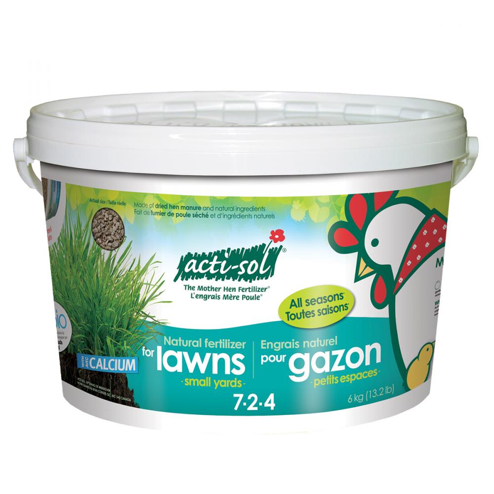 Acti-Sol Natural Lawn Fertilizer For Small Size Yards 6Kg 7-2-4<span class=' ItemWarning' style='display:block;'>Item is usually in stock, but we&#39;ll be in touch if there&#39;s a problem<br /></span>