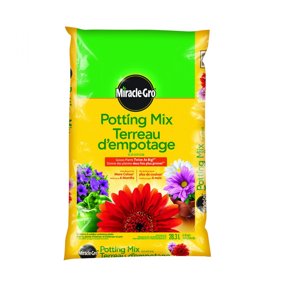 Miracle-Gro Potting Soil Blend Enriched 0.21-0.11-0.16  28.3L<span class=' ItemWarning' style='display:block;'>Item is usually in stock, but we&#39;ll be in touch if there&#39;s a problem<br /></span>