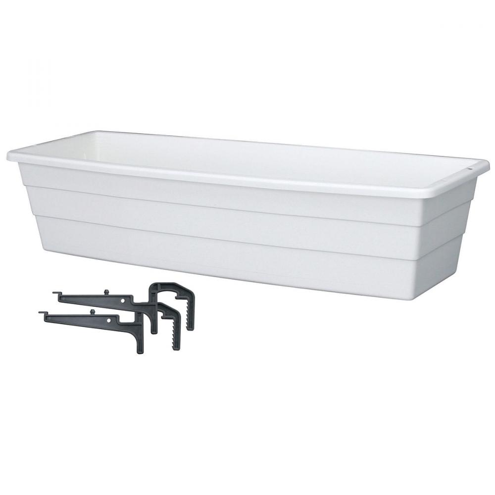 Futura Window Box Planter Plastic With Brackets 31.75x8.5x6.5in White<span class=' ItemWarning' style='display:block;'>Item is usually in stock, but we&#39;ll be in touch if there&#39;s a problem<br /></span>