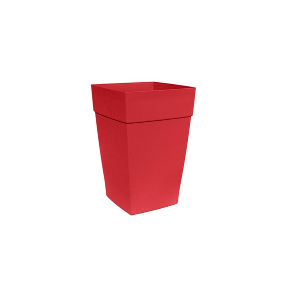 Harmony Self-Watering Planter Plastic Tall Square 8x8x12 Red<span class=' ItemWarning' style='display:block;'>Item is usually in stock, but we&#39;ll be in touch if there&#39;s a problem<br /></span>