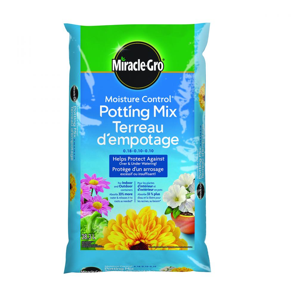 Miracle-Gro Moisture Control Potting Soil Blend Enriched 0.18-0.10-0.10  28.3L<span class=' ItemWarning' style='display:block;'>Item is usually in stock, but we&#39;ll be in touch if there&#39;s a problem<br /></span>