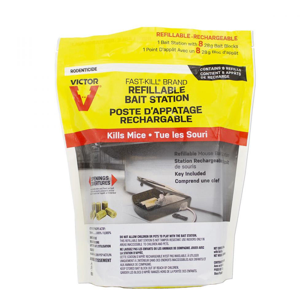 Victor Fast Kill Refillable Mouse Bait Station with 8x28g Blocks<span class=' ItemWarning' style='display:block;'>Item is usually in stock, but we&#39;ll be in touch if there&#39;s a problem<br /></span>