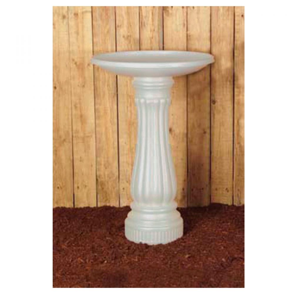 Plastic Bird Bath 17in Diameter x 25in H White<span class=' ItemWarning' style='display:block;'>Item is usually in stock, but we&#39;ll be in touch if there&#39;s a problem<br /></span>